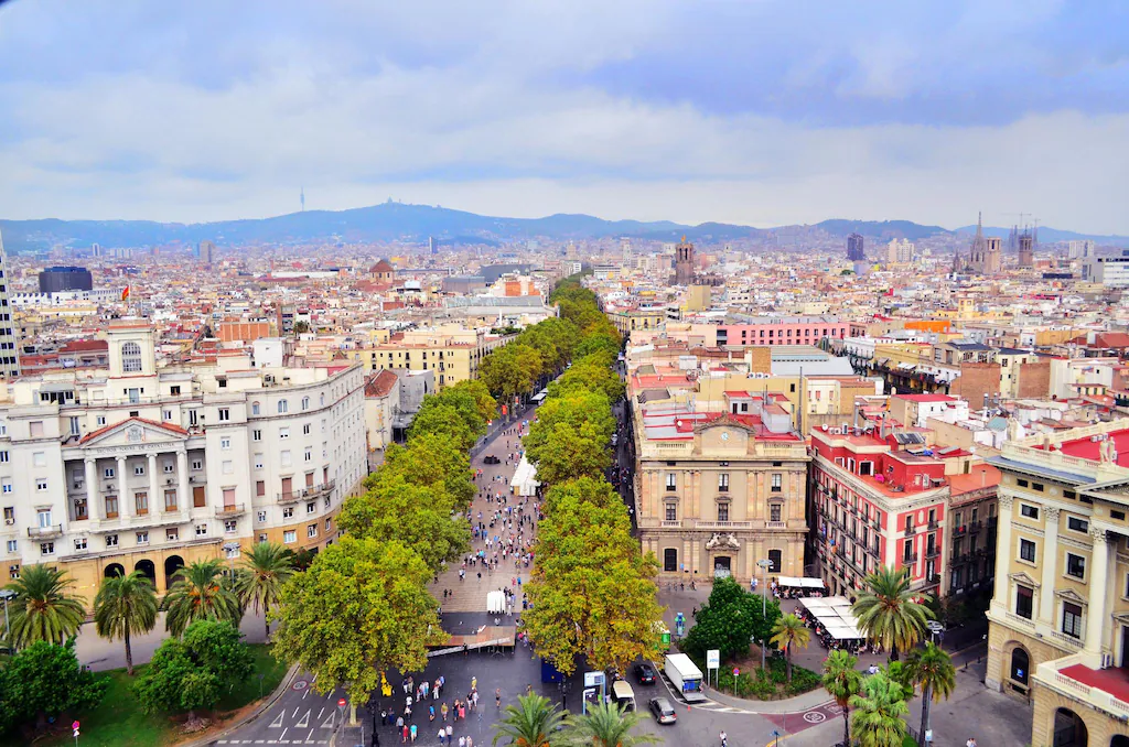 View of Barcelona and Montjuïc from the Sants-Montjuïc neighborhood